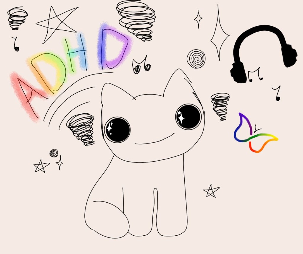 Illustration representing a busy ADHD mind